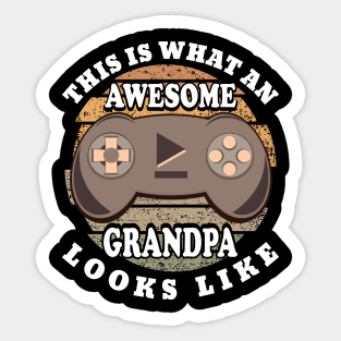 This Is What An Awesome Grandpa Looks Like Gaming Retro Sticker